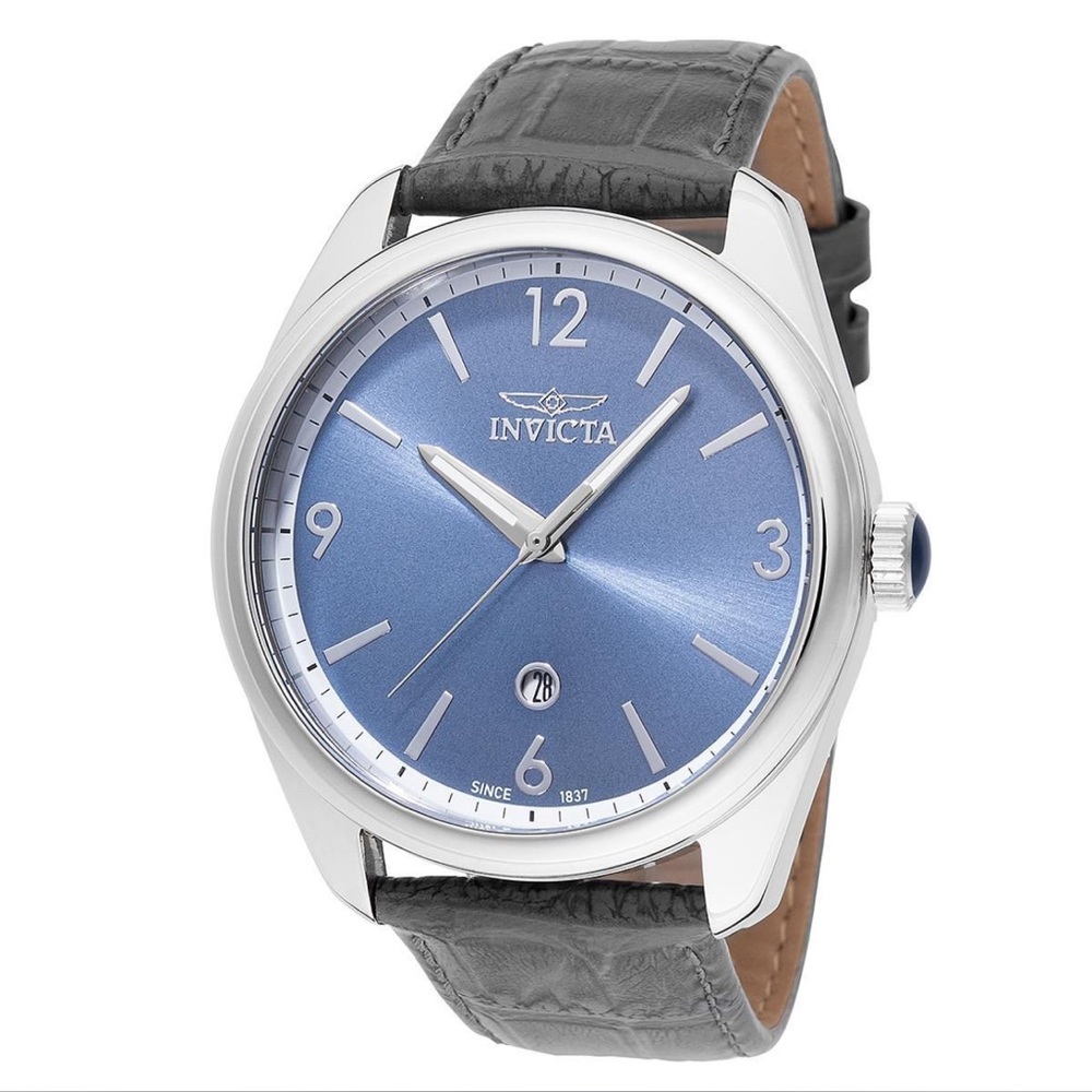 Invicta Blue Dial with Black Strap Watch
